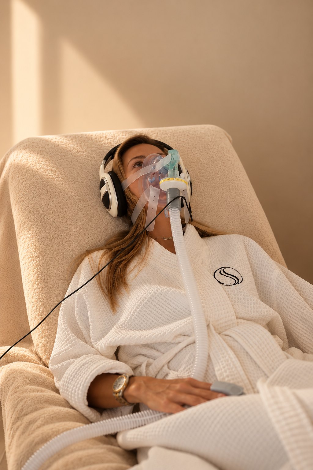 Rustige spa: zuurstoftherapie in SYSTM-badjas